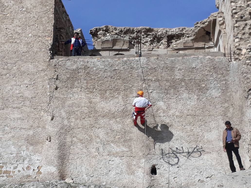 مدیریت بحران از قلعه تاریخی تلگرد / برگزاری مانور زلزله و امداد و نجات در چرام + تصاویر